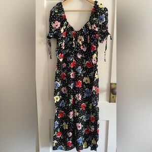 Nobody’s Child dress polka dots with florals size 14